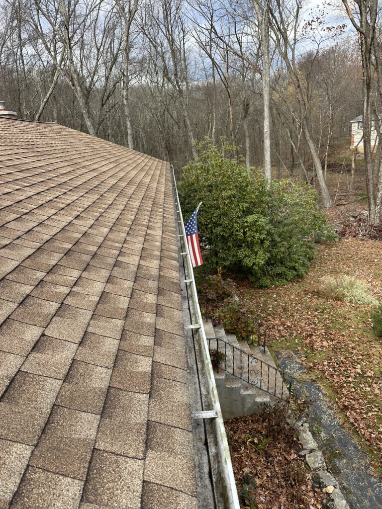 after picture of gutter cleaning in enfield ct